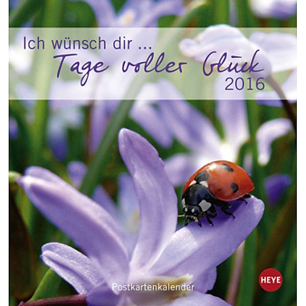 Ich wünsch dir . . . Tage voller Glück, Postkartenkalender 2016