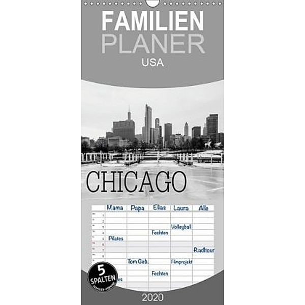 Icy Chicago - Familienplaner hoch (Wandkalender 2020 , 21 cm x 45 cm, hoch), David Stein