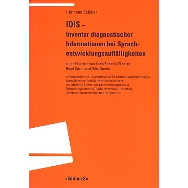 IDIS - Inventar diagnostischer Informationen bei Sprachentwicklungsauffälligkeiten, Hermann Schöler