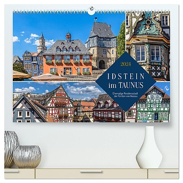 Idstein im Taunus - Ehemalige Residenzstadt der Fürsten von Nassau. (hochwertiger Premium Wandkalender 2024 DIN A2 quer), Kunstdruck in Hochglanz, Dieter Meyer