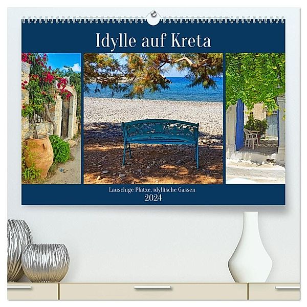 Idylle auf Kreta (hochwertiger Premium Wandkalender 2024 DIN A2 quer), Kunstdruck in Hochglanz, Claudia Kleemann