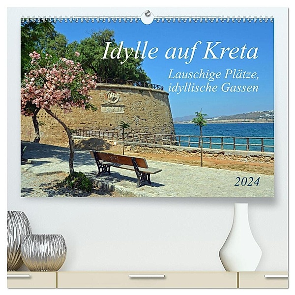 Idylle auf Kreta (hochwertiger Premium Wandkalender 2024 DIN A2 quer), Kunstdruck in Hochglanz, Claudia Kleemann