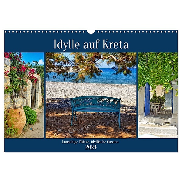 Idylle auf Kreta (Wandkalender 2024 DIN A3 quer), CALVENDO Monatskalender, Claudia Kleemann