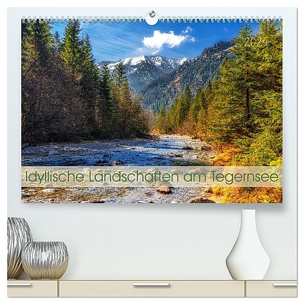 Idyllische Landschaften am Tegernsee (hochwertiger Premium Wandkalender 2024 DIN A2 quer), Kunstdruck in Hochglanz, Tom-Pic-Art
