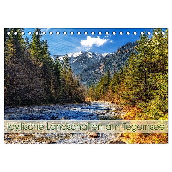 Idyllische Landschaften am Tegernsee (Tischkalender 2024 DIN A5 quer), CALVENDO Monatskalender, Tom-Pic-Art