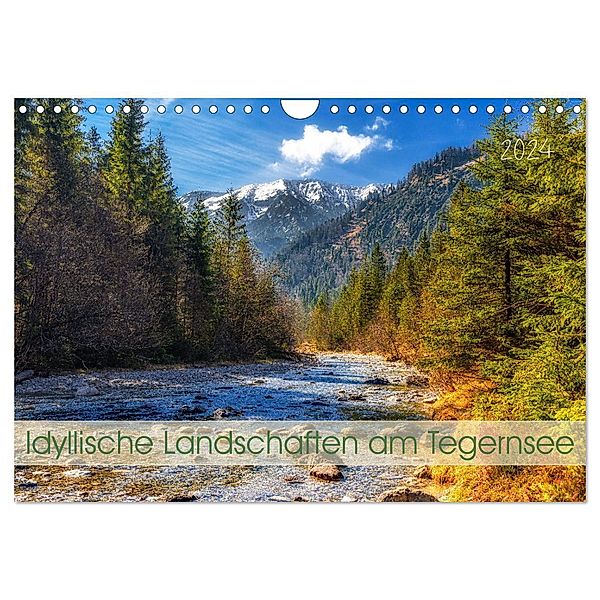 Idyllische Landschaften am Tegernsee (Wandkalender 2024 DIN A4 quer), CALVENDO Monatskalender, Tom-Pic-Art