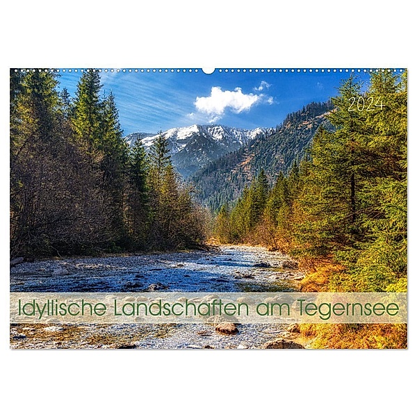 Idyllische Landschaften am Tegernsee (Wandkalender 2024 DIN A2 quer), CALVENDO Monatskalender, Tom-Pic-Art