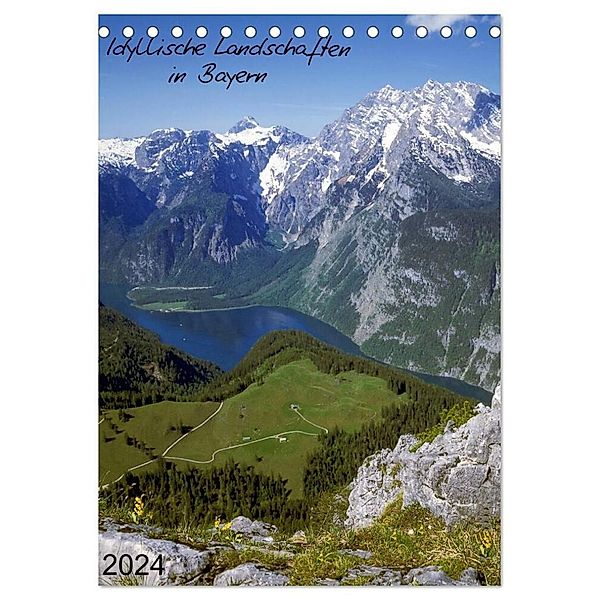 Idyllische Landschaften in Bayern (Tischkalender 2024 DIN A5 hoch), CALVENDO Monatskalender, Calvendo