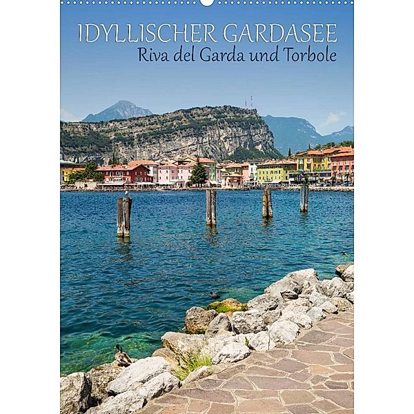 IDYLLISCHER GARDASEE Riva del Garda und Torbole (Wandkalender 2023 DIN A2 hoch), Melanie Viola