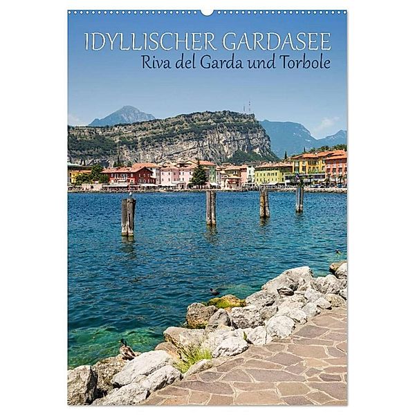 IDYLLISCHER GARDASEE Riva del Garda und Torbole (Wandkalender 2024 DIN A2 hoch), CALVENDO Monatskalender, Melanie Viola