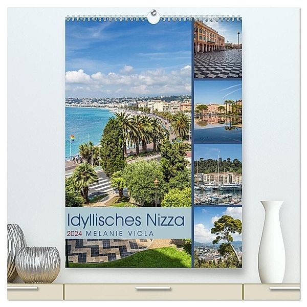Idyllisches Nizza (hochwertiger Premium Wandkalender 2024 DIN A2 hoch), Kunstdruck in Hochglanz, Melanie Viola