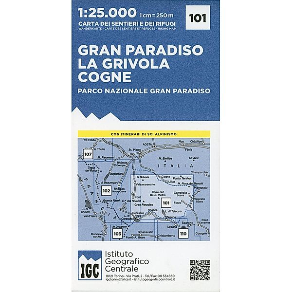 IGC Wanderkarte Gran Paradiso, La Grivola, Cogne