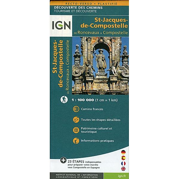 IGN Entdeckungswege Saint Jacques le Roncevaux - Compostelle