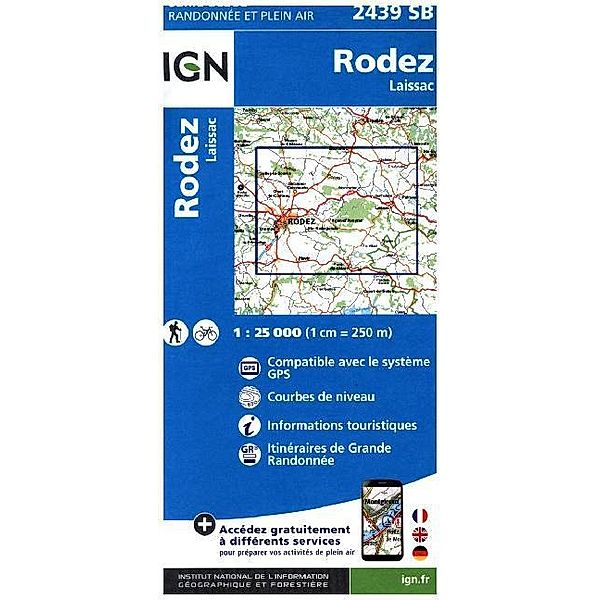 IGN Karte, Carte de randonnée (et plein air) / 2439SB / IGN Karte, Carte de randonnée (et plein air) Rodez Laissac