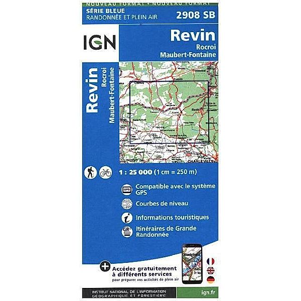 IGN Karte, Carte de randonnée (et plein air) / 2908SB / IGN Karte, Carte de randonnée (et plein air) Revin Rocroi