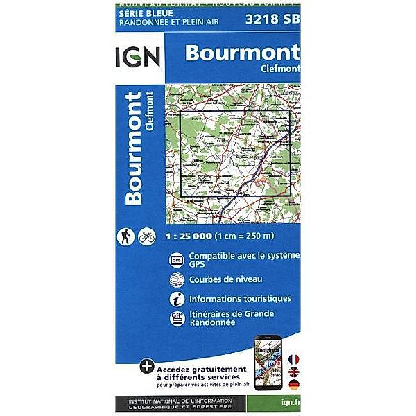 IGN Karte, Carte de randonnée (et plein air) / 3218SB / IGN Karte, Carte de randonnée (et plein air) Bourmont Clefmont