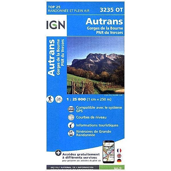 IGN Karte, Carte de randonnée (et plein air) Autrans, Gorges de la Bourne - PNR du Vercors