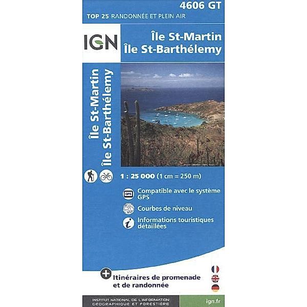 IGN Karte, Carte de randonnée (et plein air) Île Saint-Martin - Île Saint-Barthélemy