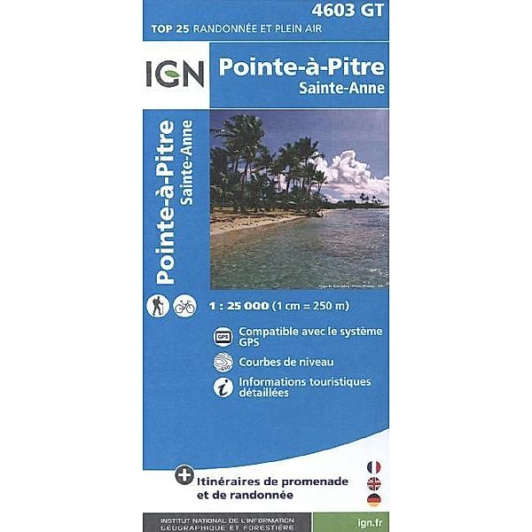 IGN Karte, Carte de randonnée (et plein air) Point-à-Pitre - Sainte-Anne