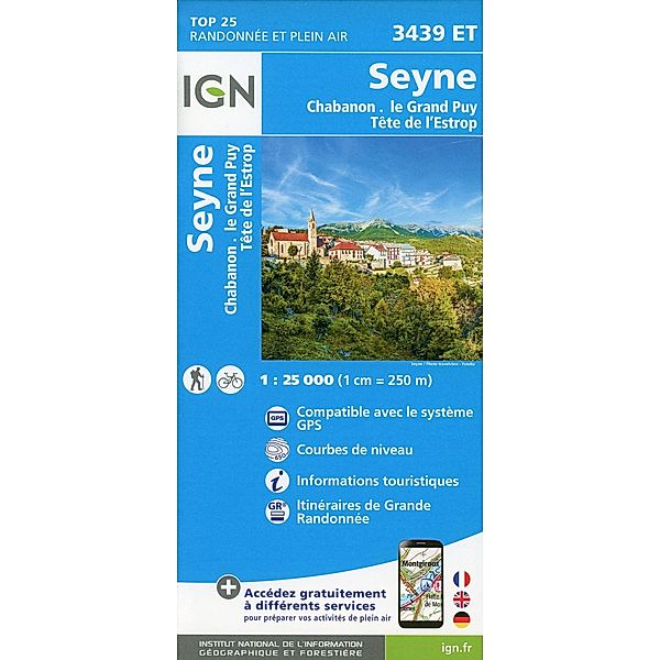 IGN Karte, Carte de randonnée (et plein air) Seyne.Chabanon.Grand Puy.tête de l'Estrop