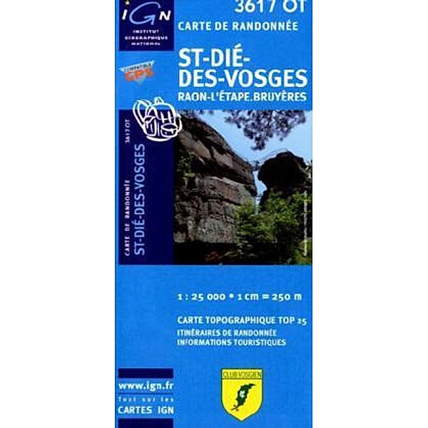 IGN Karte, Carte de randonnée (et plein air) St-Dié-des-Vosges