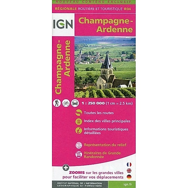 IGN Karte, Nationale Routière (et Touristique) Champagne - Ardenne