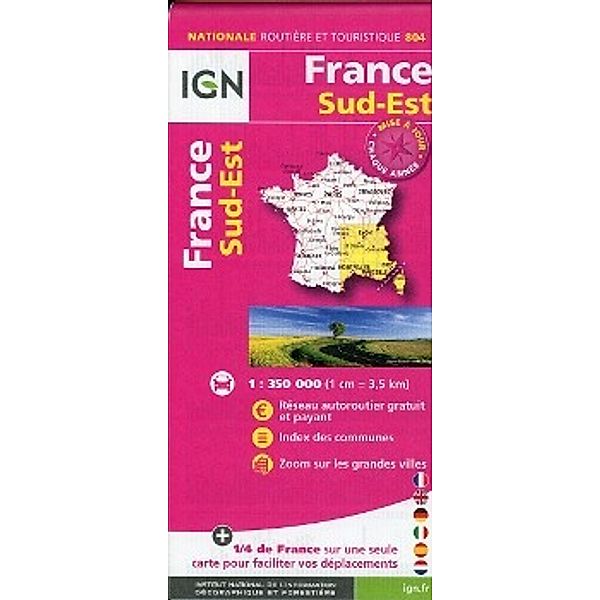 IGN Karte, Nationale Routière (et Touristique) France Sud-Est
