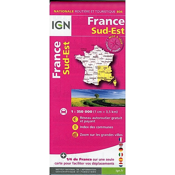 IGN Karte, Nationale Routière (et Touristique) France Sud-Est