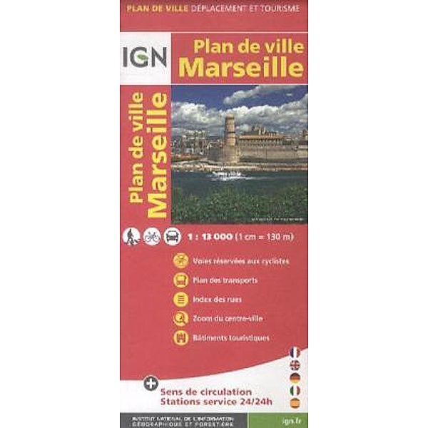 IGN Karte, Plan de ville, Déplacement et tourisme Plan de ville Marseille