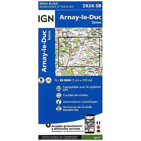 IGN Karte, Serie Bleue Arnay le Duc/ Epinac