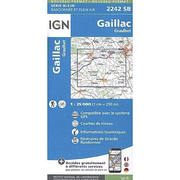 IGN Karte, Serie Bleue Gaillac, Graulhet