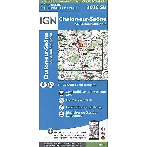 IGN Karte, Serie, Bleue Top 25 Chalon-sur-Saône