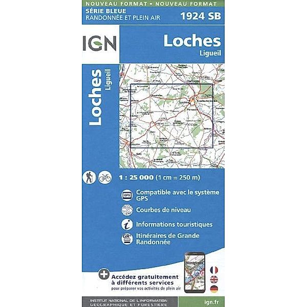 IGN Karte, Serie Bleue Top 25 Loches Ligueil