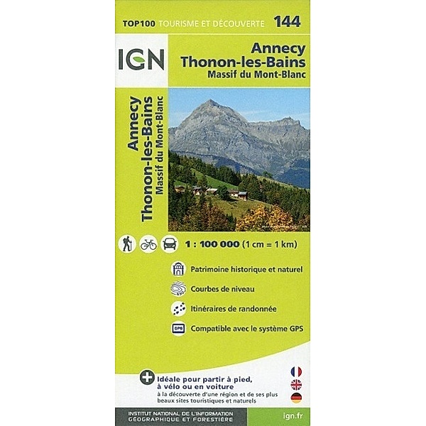 IGN Karte, Tourisme et découverte Annecy, Thonon-les-Bains