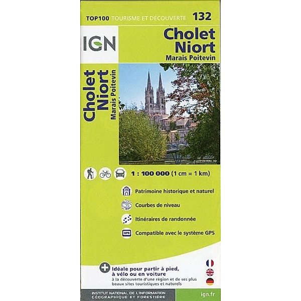 IGN Karte, Tourisme et découverte Cholet, Niort