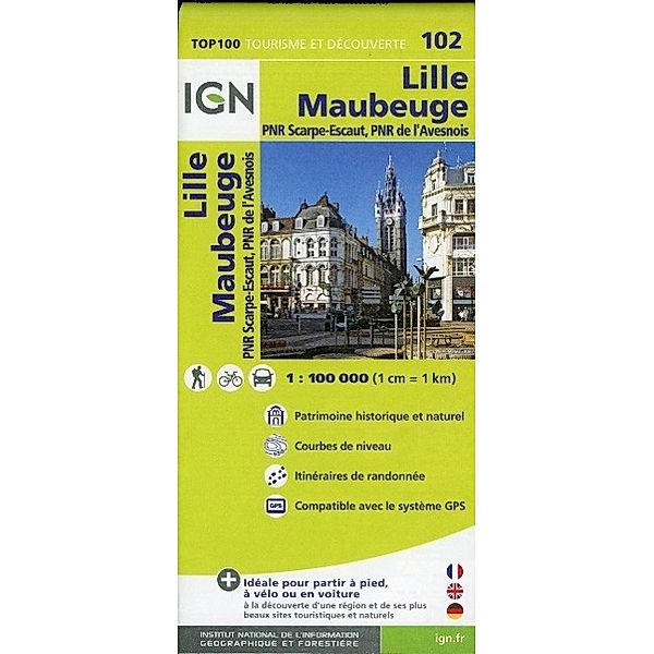 IGN Karte, Tourisme et découverte Lille, Maubeuge