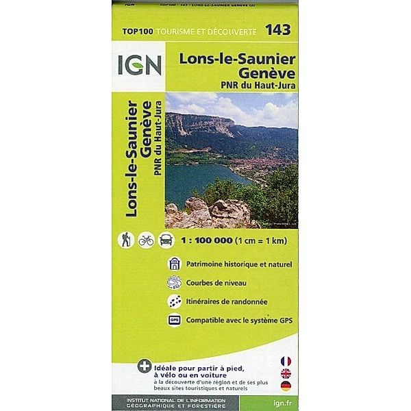 IGN Karte, Tourisme et découverte Lons-le-Saunier, Genève