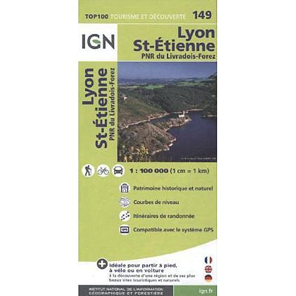 IGN Karte, Tourisme et decouverte Lyon St-Étienne