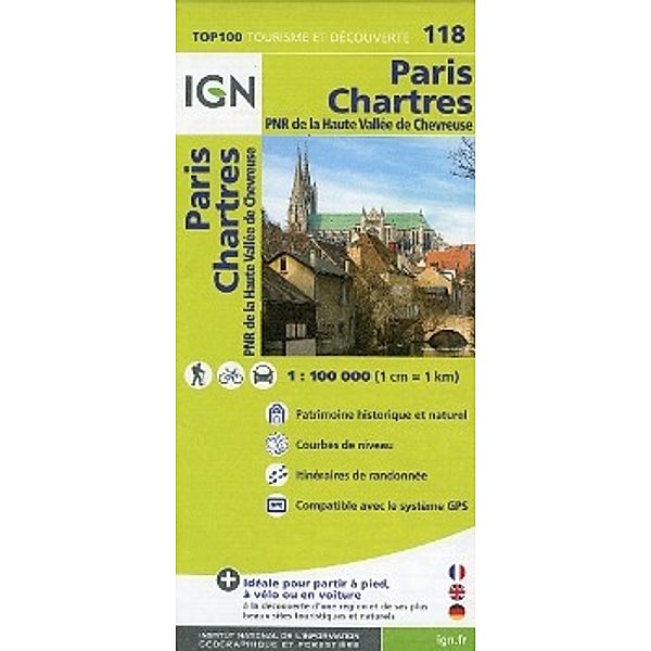 IGN Karte, Tourisme et découverte Paris, Chartres