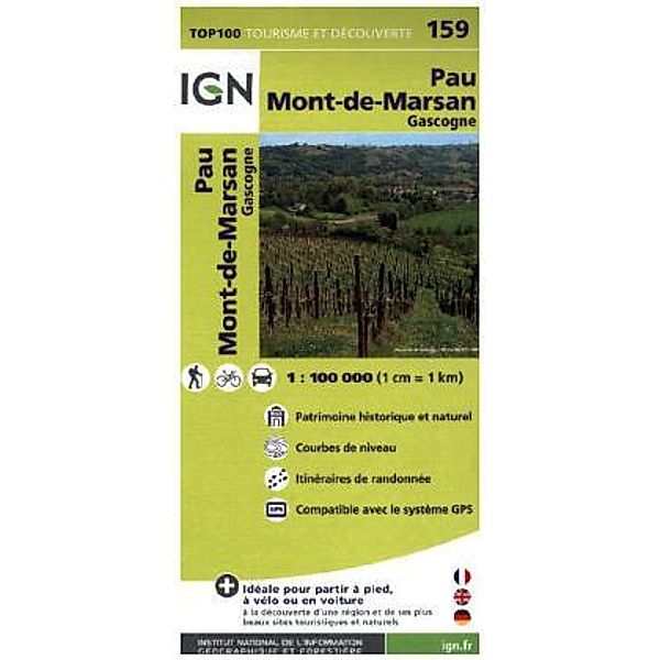 IGN Karte, Tourisme et decouverte Pau Mont-de-Marsan