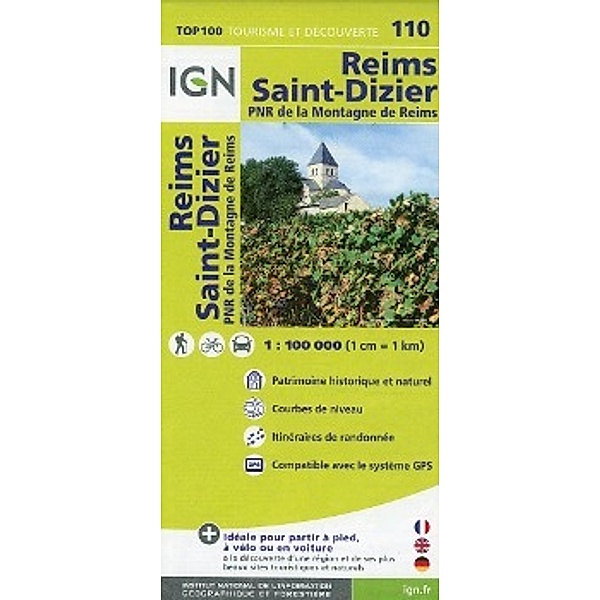 IGN Karte, Tourisme et découverte Reims Saint-Dizier