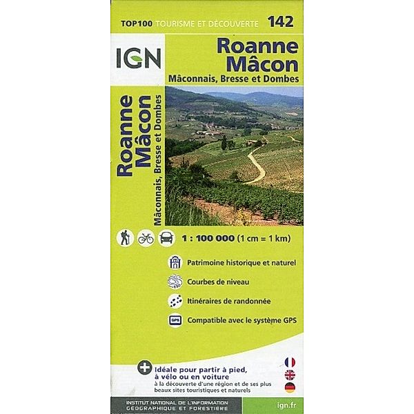 IGN Karte, Tourisme et découverte Roanne, Macon