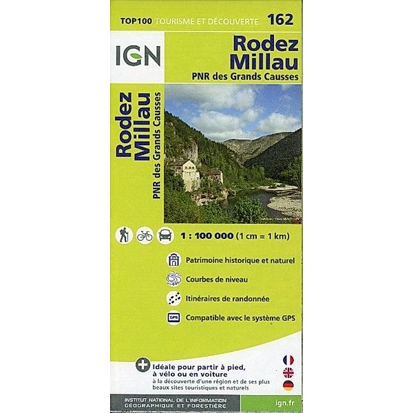 IGN Karte, Tourisme et découverte Rodez, Millau
