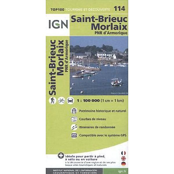 IGN Karte, Tourisme et découverte Saint-Brieuc, Morlaix