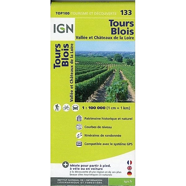 IGN Karte, Tourisme et découverte Tours, Blois