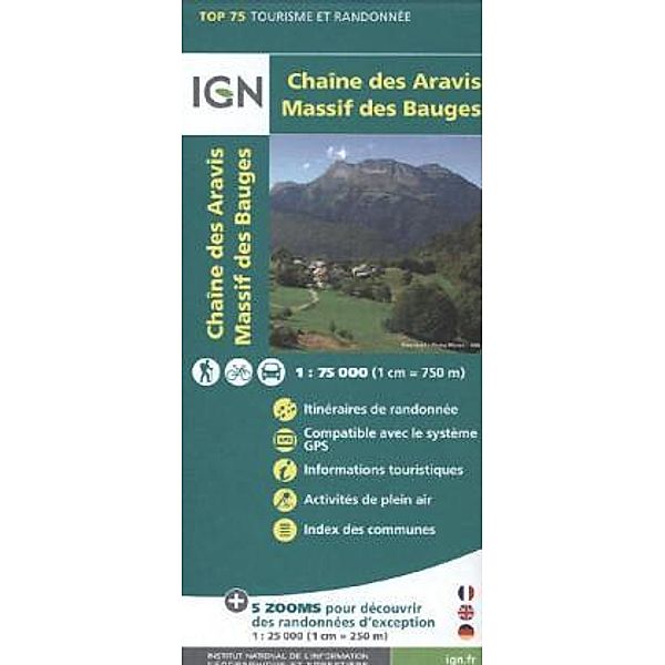 IGN Karte, Tourisme et Randonnée / IGN Karte, Tourisme et Randonnée Chaine des Aravis, Bauges