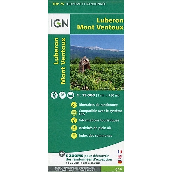 IGN Karte, Tourisme et Randonnée Luberon, Mont Ventoux