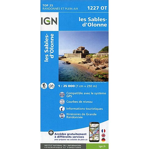 IGN topographische Karte 1:25T Série Bleue / 1227OT / 1227OT Sables-Olonne