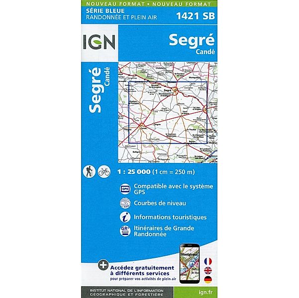 IGN topographische Karte 1:25T Série Bleue / 1421SB / 1421SB Segre Cande
