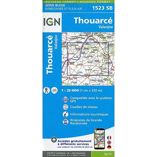 IGN topographische Karte 1:25T Série Bleue / 1523SB / 1523SB Thouarce Valanjou